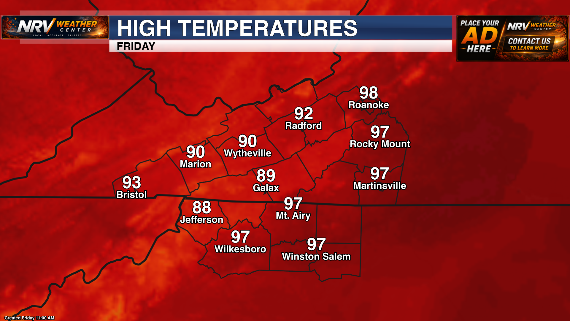 Today's High Temperatures