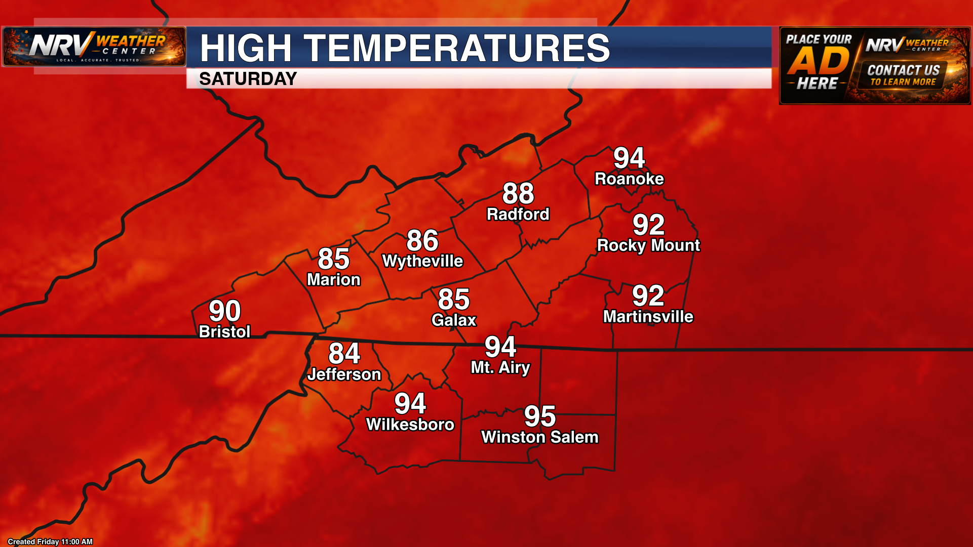 Tomorrow's High Temperatures