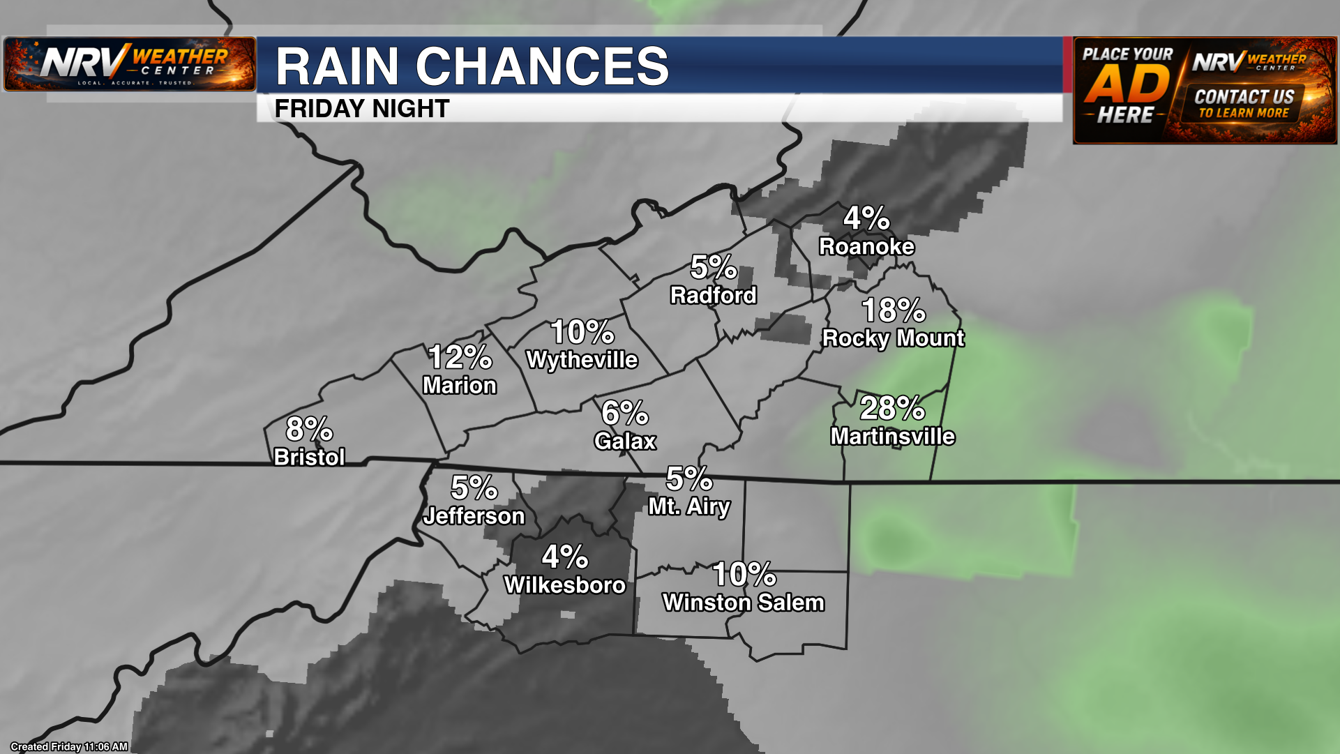 Tonight's Prob of Precipitation