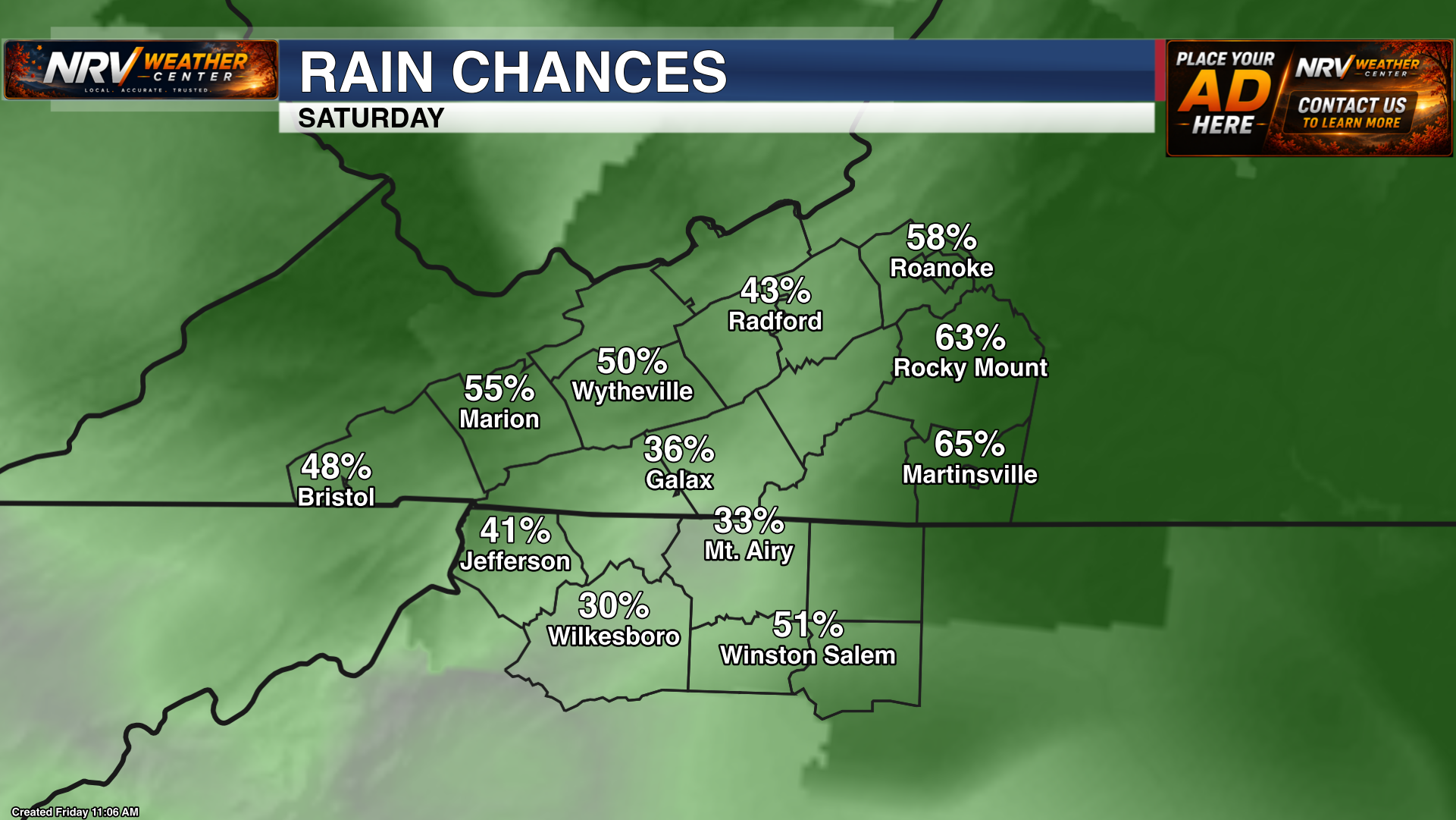 Tomorrow's Prob of Precipitation